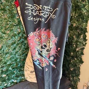 Vintage Christian Audigier skull yoga pants. Sz. Small